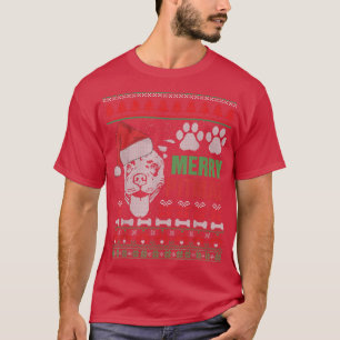 Camiseta Feliz Pitbull Cachorro Suado Feio Natal Th