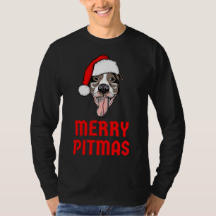 Camiseta Feliz Pitbull Natal Pitmas Engraçado Pitbull Chris