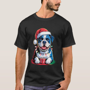 Camiseta Feliz Pitmas Cão Pitbull Engraçado Natal