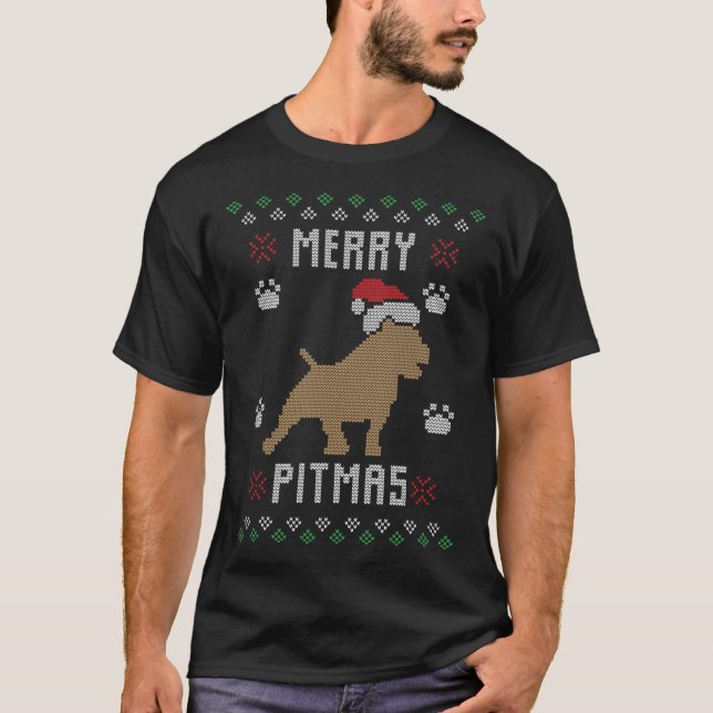 Camiseta Feliz Pitmas Engraçado Brincadinho de Natal (Frente)