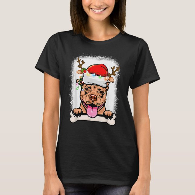 Camiseta Feliz Pitmas Pitbull Papai Noel (Frente)