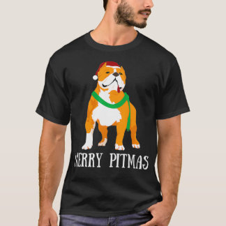 Camiseta Feliz Pitmas Pitbull Papai Noel Cristo Pittie