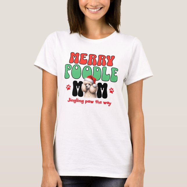 Camiseta Feliz Poodle Natal (Frente)