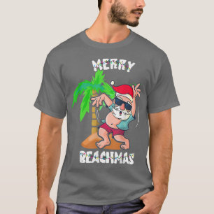 Camiseta Feliz Praia Natal Em Julho Papais noeis Engraçados