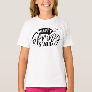 Camiseta Feliz Primavera para Todos Tipografia Design-49765