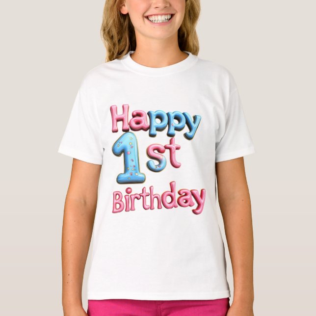 Camiseta Feliz primeiro aniversario - Feliz primeiro aniver (Frente)