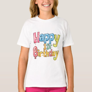 Camiseta Feliz primeiro aniversario - Primeiro Aniversário 