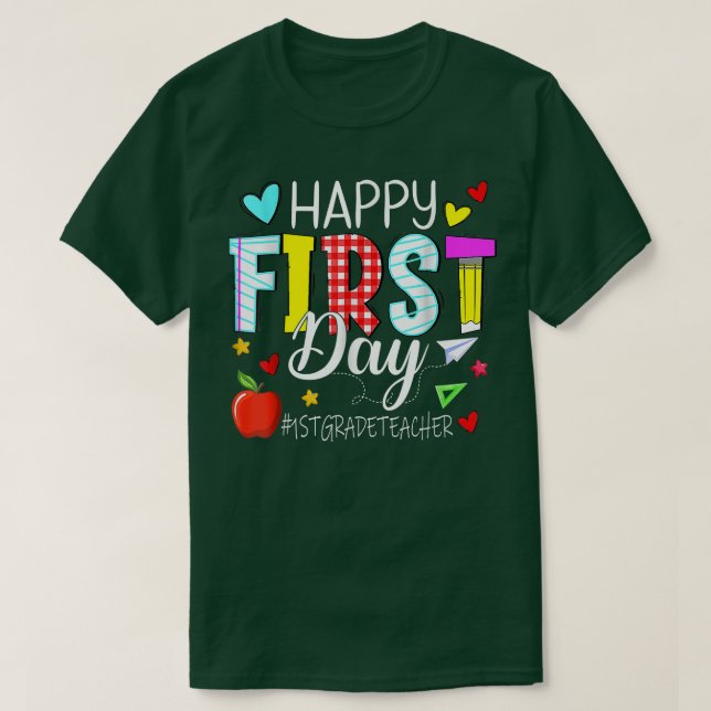 Camiseta Feliz Primeiro Dia 1Rua Professora Bem-Vindo (Frente do Design)
