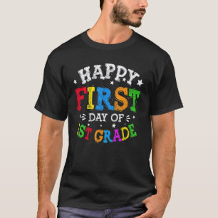 Camiseta Feliz Primeiro Dia Da 1ª Série Chá De Hello 1ª Sér