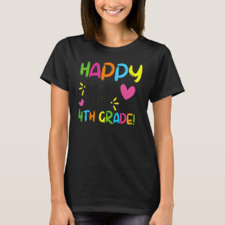 Camiseta Feliz Primeiro Dia Da 4ª Série De Volta À Escola P