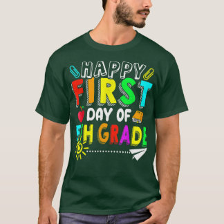 Camiseta Feliz Primeiro Dia Da 5, Engraçado Voltar À Escola