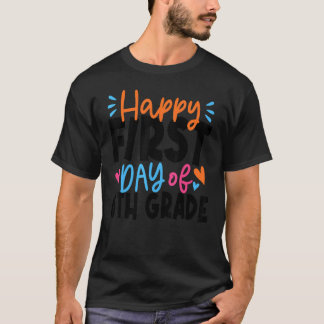 Camiseta Feliz Primeiro Dia Da 6 Da Escola Para Garoto Gi