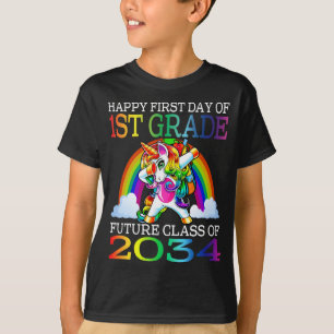 Camiseta Feliz Primeiro Dia Da Classe 1rua De 2034