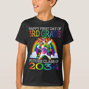 Camiseta Feliz Primeiro Dia Da Classe Futura Do 3º Ano De 