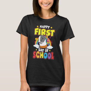 Camiseta Feliz Primeiro Dia Da Escola Dabbing Guiné Pig Bac