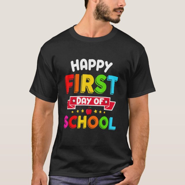 Camiseta Feliz Primeiro Dia Da Escola De Volta À Design (Frente)
