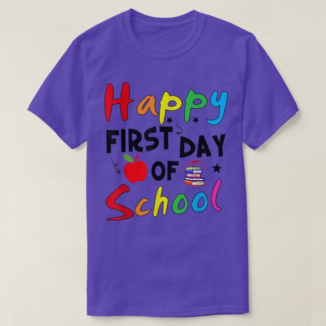 Camiseta Feliz Primeiro Dia Da Escola De Volta À Escola (Frente do Design)