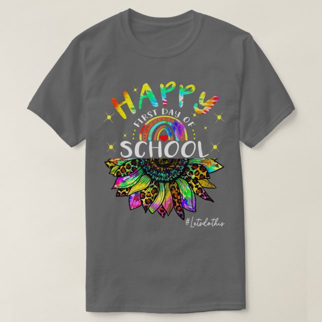 Camiseta Feliz Primeiro Dia da Escola de Volta à Escola Tie (Frente do Design)