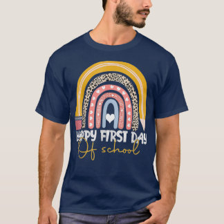 Camiseta Feliz primeiro dia da escola, professor-leopardo-a