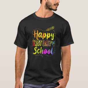Camiseta Feliz Primeiro Dia Da Escola Tie Dye De Volta À Es