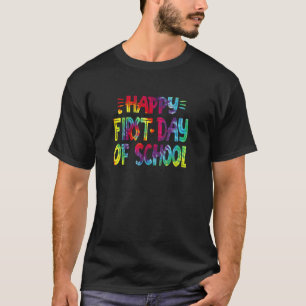 Camiseta Feliz Primeiro Dia Da Escola Tie Dye De Volta À Es