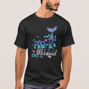 Camiseta Feliz Primeiro Dia Da Sereia Pré-Kinder De Volta A