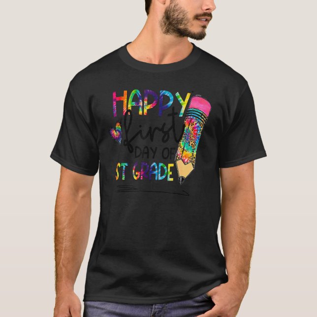 Camiseta Feliz Primeiro Dia De 1rua De Grau Tie Dye De Volt (Frente)