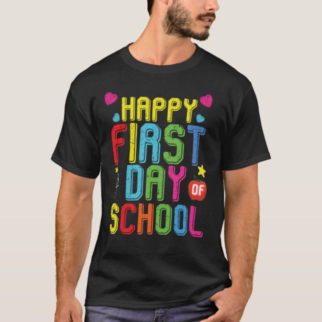 Camiseta Feliz Primeiro Dia de Aula (Frente)