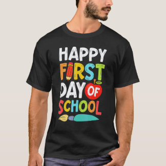 Camiseta Feliz Primeiro Dia De Aula Homens Mulheres Profes