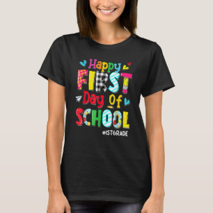 Camiseta Feliz Primeiro Dia De Aula Professor Do 1º Ano Vol