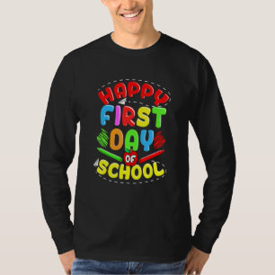 Camiseta Feliz Primeiro Dia De Aula Professor Volta às Aula