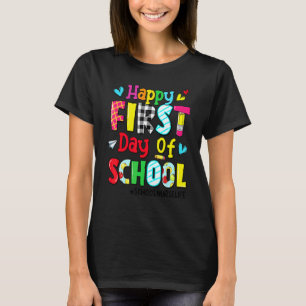 Camiseta Feliz Primeiro Dia De Aula Vida De Enfermeira Esco