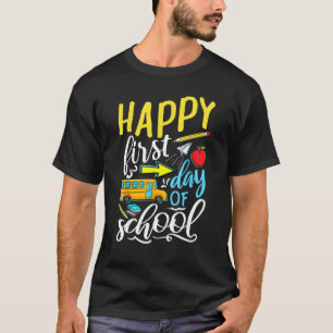 Camiseta Feliz Primeiro Dia De Boas-Vindas À Escola