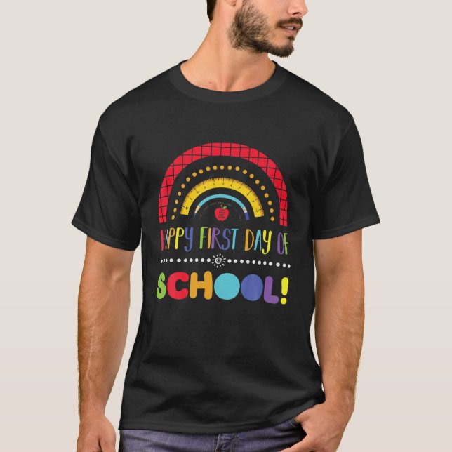 Camiseta Feliz Primeiro Dia De Boas-Vindas À Escola B (Frente)