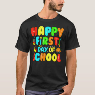 Camiseta Feliz Primeiro Dia De Boas-Vindas À Escola T