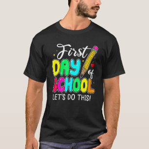 Camiseta Feliz Primeiro Dia De Ensino Cortado De Volta À Es