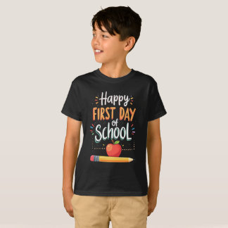 Camiseta Feliz primeiro dia de escola