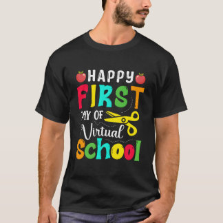 Camiseta Feliz Primeiro Dia de Escola Virtual de Volta às A