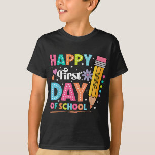 Camiseta Feliz Primeiro Dia De Lápis Da Escola Encantador