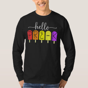 Camiseta Feliz Primeiro Dia De Pré-K De Volta Ao Professor