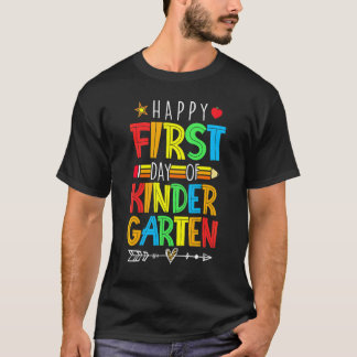 Camiseta Feliz Primeiro Dia De Professor De Jardim De Infân