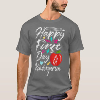 Camiseta Feliz Primeiro Dia de Professora do Jardim de Infâ