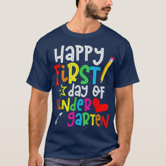 Camiseta Feliz Primeiro Dia De Professora Do Jardim De Infâ