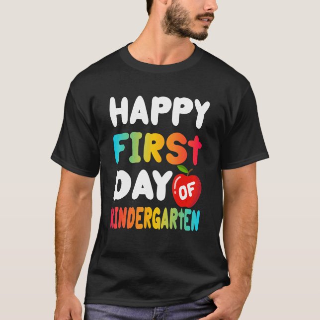 Camiseta Feliz Primeiro Dia de Professora do Jardim de Infâ (Frente)