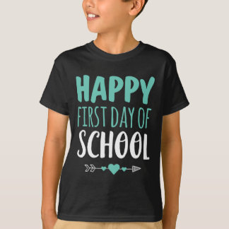 Camiseta Feliz Primeiro Dia de Professora Estudante Seta C