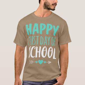 Camiseta Feliz Primeiro Dia de Professora Estudante Seta C