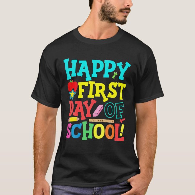 Camiseta Feliz Primeiro Dia de Professores (Frente)