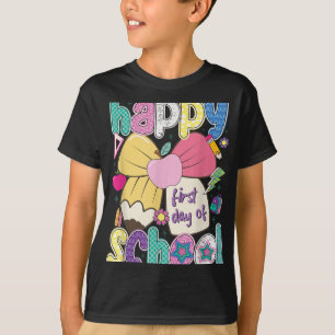 Camiseta Feliz Primeiro Dia De Professores De Lápis Na Esco