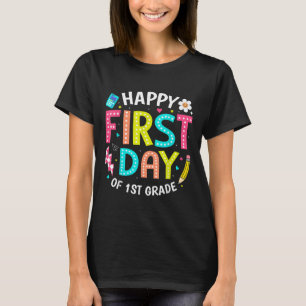 Camiseta Feliz Primeiro Dia De Professores Do 1º Ano Crianç