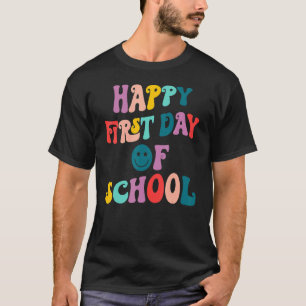 Camiseta Feliz Primeiro Dia de Professores Escolares Estuda